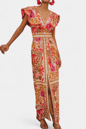 Suzanne Μάξι Λουλουδάτο Φόρεμα με Ζωντανά Χρώματα