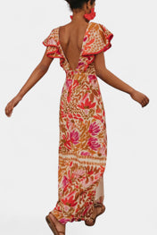 Suzanne Μάξι Λουλουδάτο Φόρεμα με Ζωντανά Χρώματα