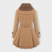 Έμμα - Κομψό παλτό με συνθετική γούνα