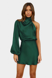 Mara Μίνι Δραπέ Φόρεμα με Έναν Ώμο