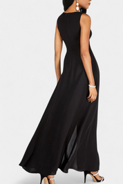 Alicia Κομψό Δίχρωμο Αμάνικο Σετ με Φαρδύ Παντελόνι