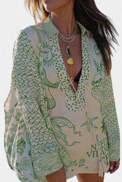 Amalia Πουκαμισένιο Σετ με Στάμπα και Ελαστικό Σορτς