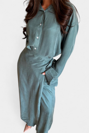 Marisol Καθημερινό Σετ με Φαρδύ Πουκάμισο και Παντελόνι-Φούστα