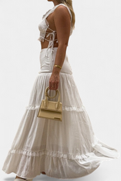 Ilys Ρομαντικό Σετ με Τοπ από Δαντέλα και Μακριά Ογκώδη Φούστα