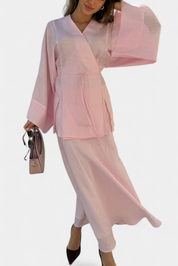 Zelda Σετ με Πουκάμισο με Λαιμόκοψη V και Φούστα με Άνοιγμα