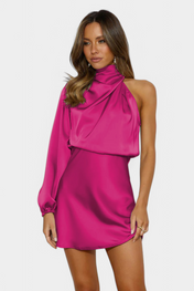 Mara Μίνι Δραπέ Φόρεμα με Έναν Ώμο