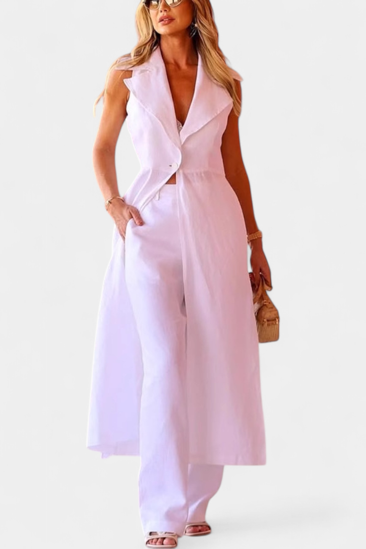 Eider Σετ με Μακρύ Γιλέκο και Ίσιο Παντελόνι