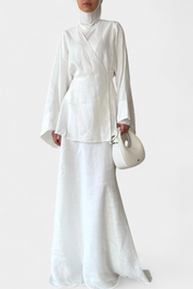 Zelda Σετ με Πουκάμισο με Λαιμόκοψη V και Φούστα με Άνοιγμα