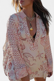 Amalia Πουκαμισένιο Σετ με Στάμπα και Ελαστικό Σορτς