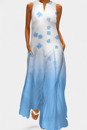 Enna Πολύχρωμο Αμάνικο Φόρεμα με Λαιμόκοψη V