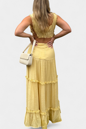 Ilys Ρομαντικό Σετ με Τοπ από Δαντέλα και Μακριά Ογκώδη Φούστα