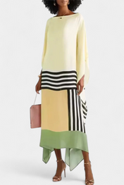 Ελενόρα Καφτάνι με Γεωμετρικό Σχέδιο, Φαρδιά Γραμμή και Ύφασμα Butterfly Mesh