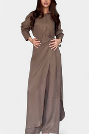 Marisol Καθημερινό Σετ με Φαρδύ Πουκάμισο και Παντελόνι-Φούστα