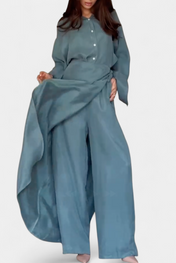 Marisol Καθημερινό Σετ με Φαρδύ Πουκάμισο και Παντελόνι-Φούστα