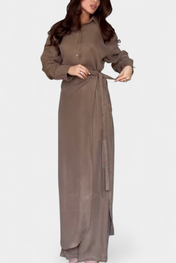 Marisol Καθημερινό Σετ με Φαρδύ Πουκάμισο και Παντελόνι-Φούστα