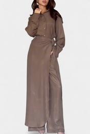 Marisol Καθημερινό Σετ με Φαρδύ Πουκάμισο και Παντελόνι-Φούστα