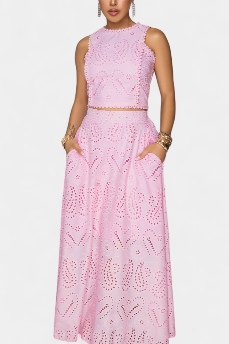 Danitza Ρομαντικό Σετ με Δαντέλα και Διάτρητο Φλοράλ Σχέδιο