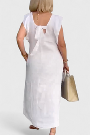 Yurena Αμάνικο Λινό Φόρεμα