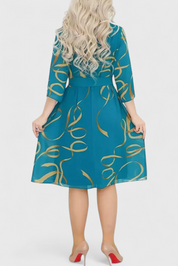 Amelie Φόρεμα Midi με Print, Ζώνη και Ευέλικτο Κόψιμο