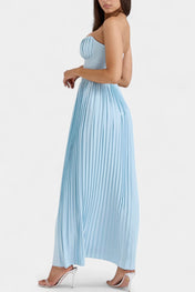 Seraphina Πλισέ Στράπλες Φόρεμα με Μπουστάκι