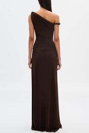 Eranda Μάξι Φόρεμα από Διάφανη Δραπέ Ύφανση Off-Shoulder