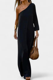 Maddie Κομψό Μίντι Φόρεμα με Έναν Ώμο