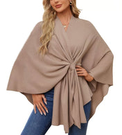 Maegan | Κομψό σάλι τύπου πόντσο με απαλή ανοιχτή μπροστινή σχεδίαση