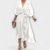 Amoura — Σιφόν Φόρεμα με V Ντεκολτέ