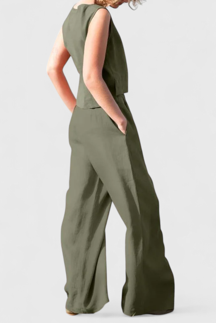 Yvanne Καλοκαιρινό Αμάνικο Σετ Vintage