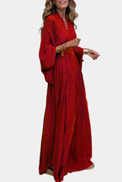 Anelia - Μάξι Γεωμετρικό Φόρεμα με Ντεκολτέ V