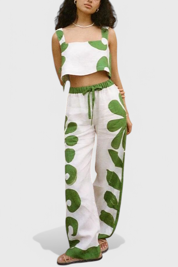 Serafina Boho Σετ με Λουλουδάτο Μοτίβο χωρίς Μανίκια