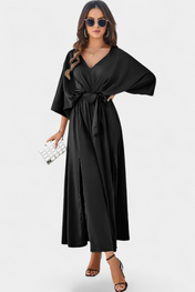 Milly Εlegant φόρεμα με φιόγκο και άνοιγμα