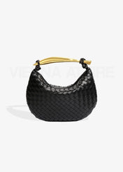 Αλεξάνδρα – Τσάντα με Υφαντό Σχέδιο και Χρυσό Χερούλι