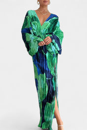 Rebecca Μάξι Φόρεμα με Κόψιμο και Πιέτες