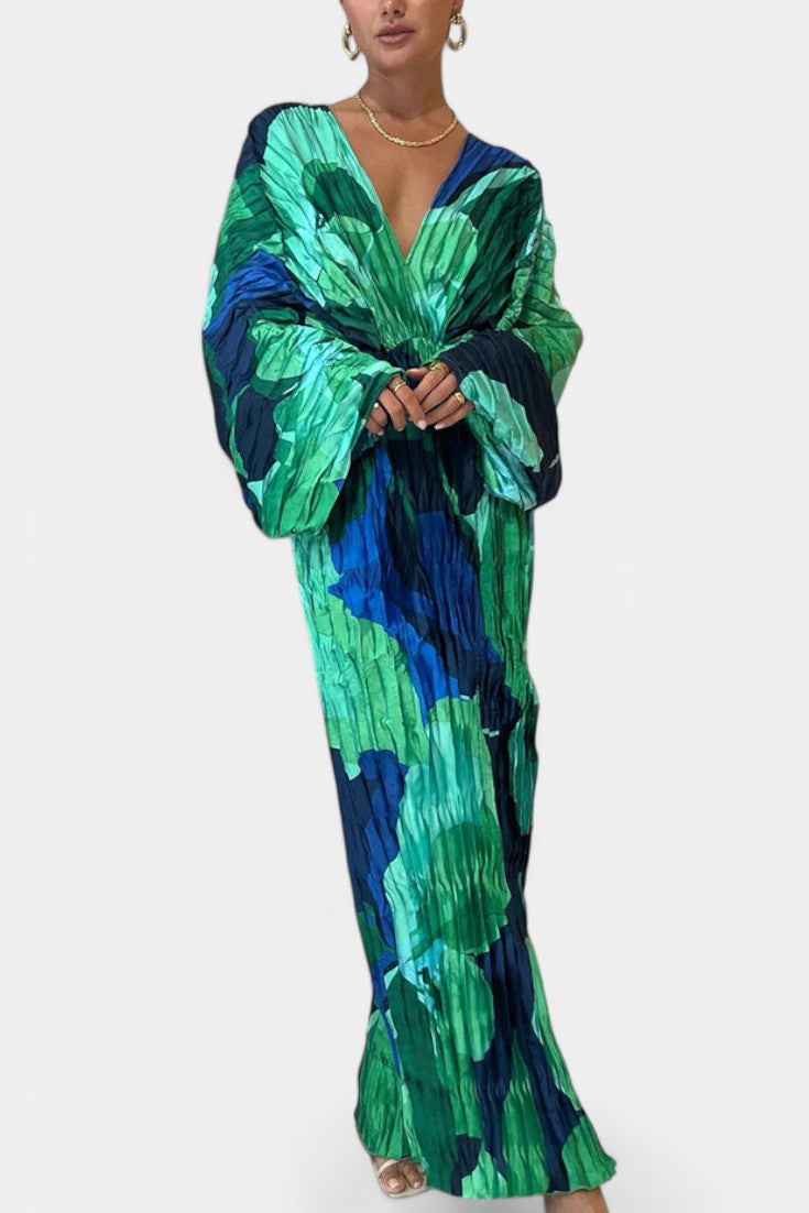 Rebecca Μάξι Φόρεμα με Κόψιμο και Πιέτες