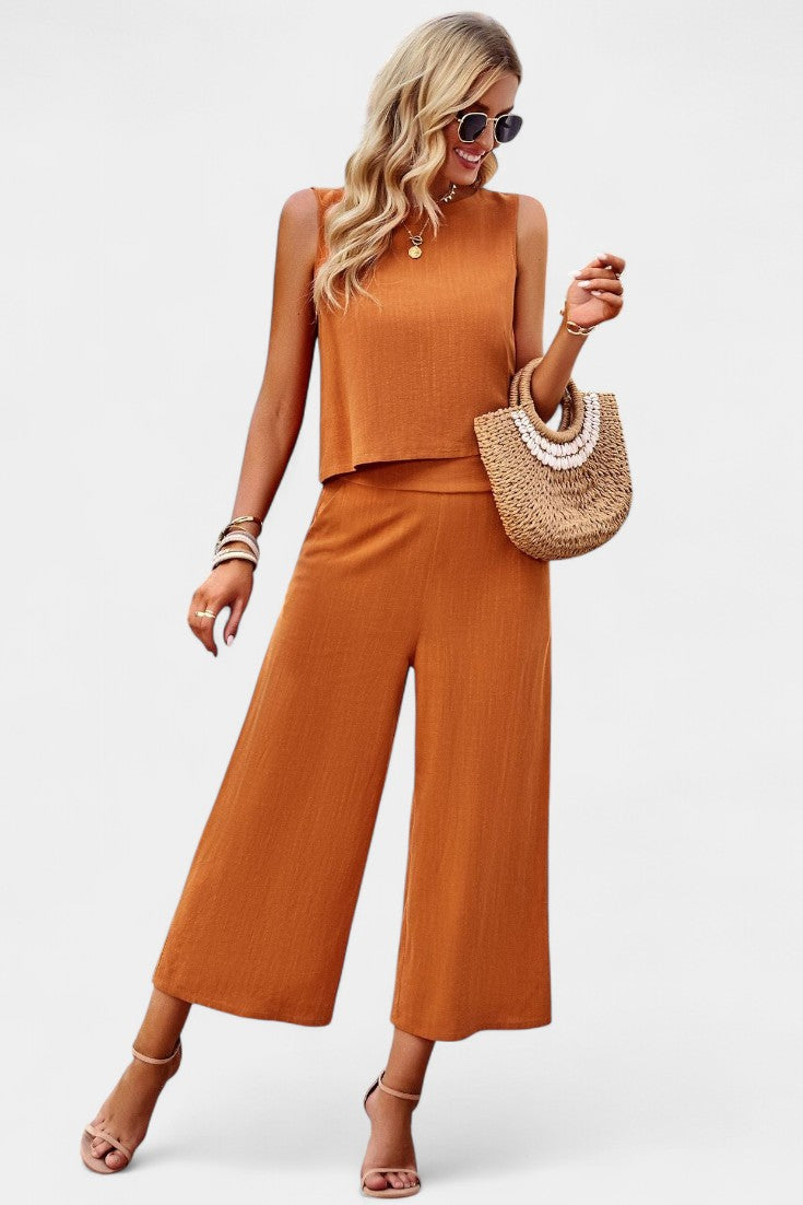 Lavinia Boho Σετ με Αέρινο Τοπ και Σορτς από Λινό και Βαμβάκι