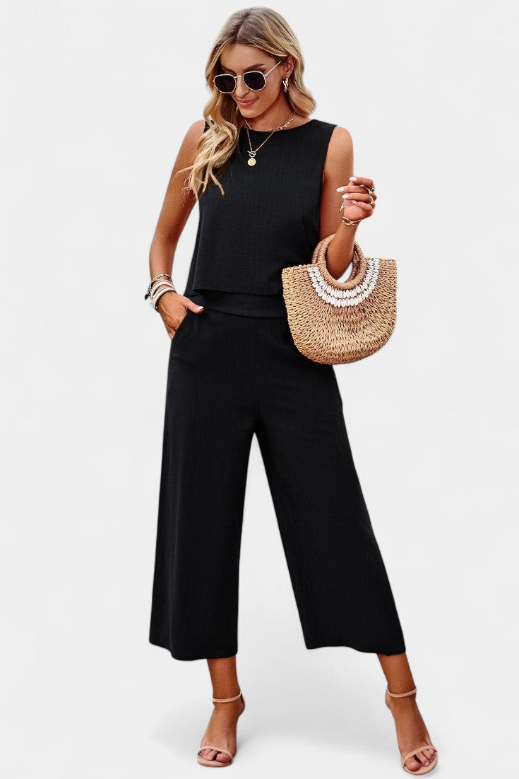 Lavinia Boho Σετ με Αέρινο Τοπ και Σορτς από Λινό και Βαμβάκι