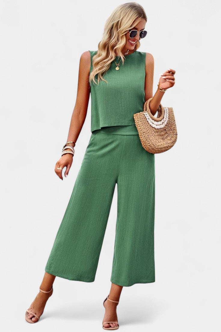 Lavinia Boho Σετ με Αέρινο Τοπ και Σορτς από Λινό και Βαμβάκι