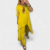 Tabea - Λινό φόρεμα με στρογγυλή λαιμόκοψη