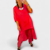 Tabea - Λινό φόρεμα με στρογγυλή λαιμόκοψη