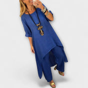 Tabea - Λινό φόρεμα με στρογγυλή λαιμόκοψη