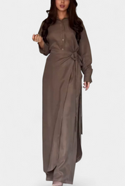 Marisol Καθημερινό Σετ με Φαρδύ Πουκάμισο και Παντελόνι-Φούστα