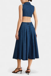 Alia Αμάνικο Τζιν Φόρεμα με Κόψιμο