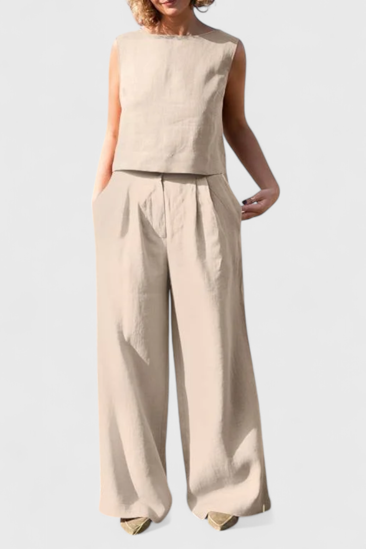 Yvanne Καλοκαιρινό Αμάνικο Σετ Vintage