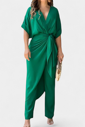 Mayleen Σταυρωτό Σετ με Μπροστινό Φιόγκο και Ίσιο Παντελόνι