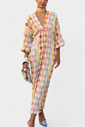 Shanice Μάξι Φόρεμα με Γεωμετρική Στάμπα