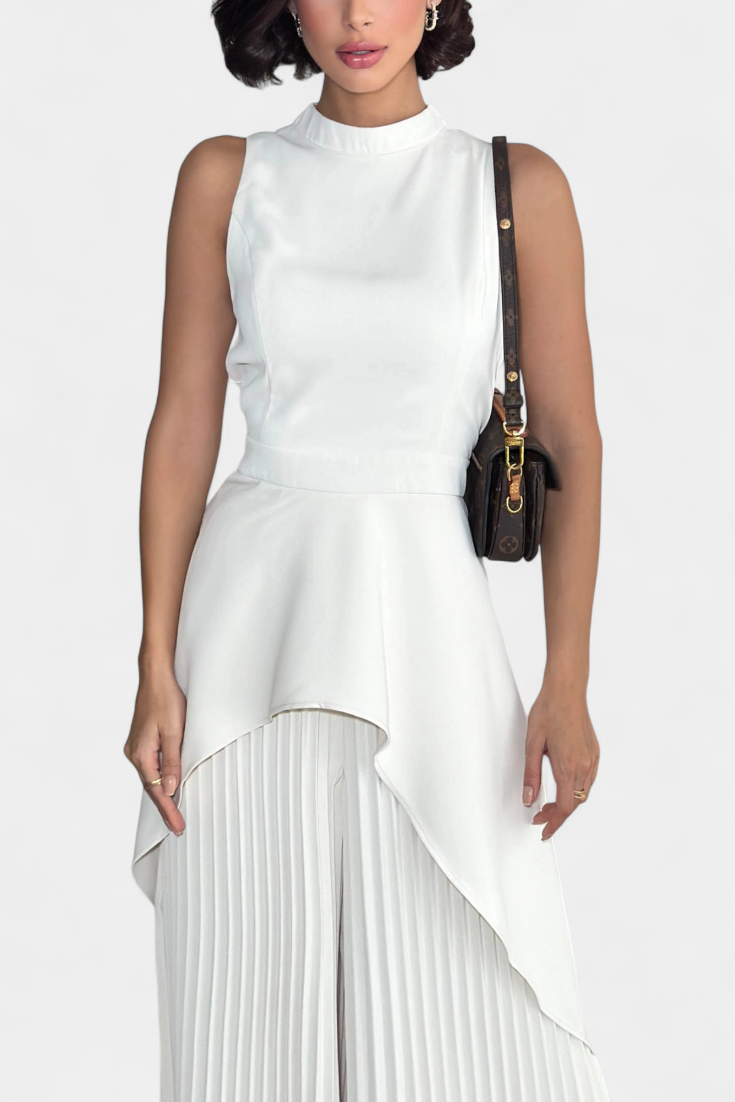 Χρυσούλα Ασύμμετρο Σετ με Πλισέ Παντελόνι