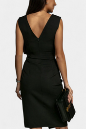 Rosanna Κομψό Φόρεμα Bodycon με Λαιμόκοψη V και Σκίσιμο στο Πλάι