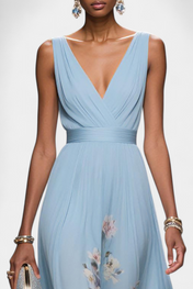 Sauline Αμάνικο Λουλουδάτο Μάξι Φόρεμα