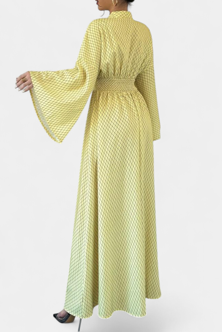 Anelia - Μάξι Γεωμετρικό Φόρεμα με Ντεκολτέ V